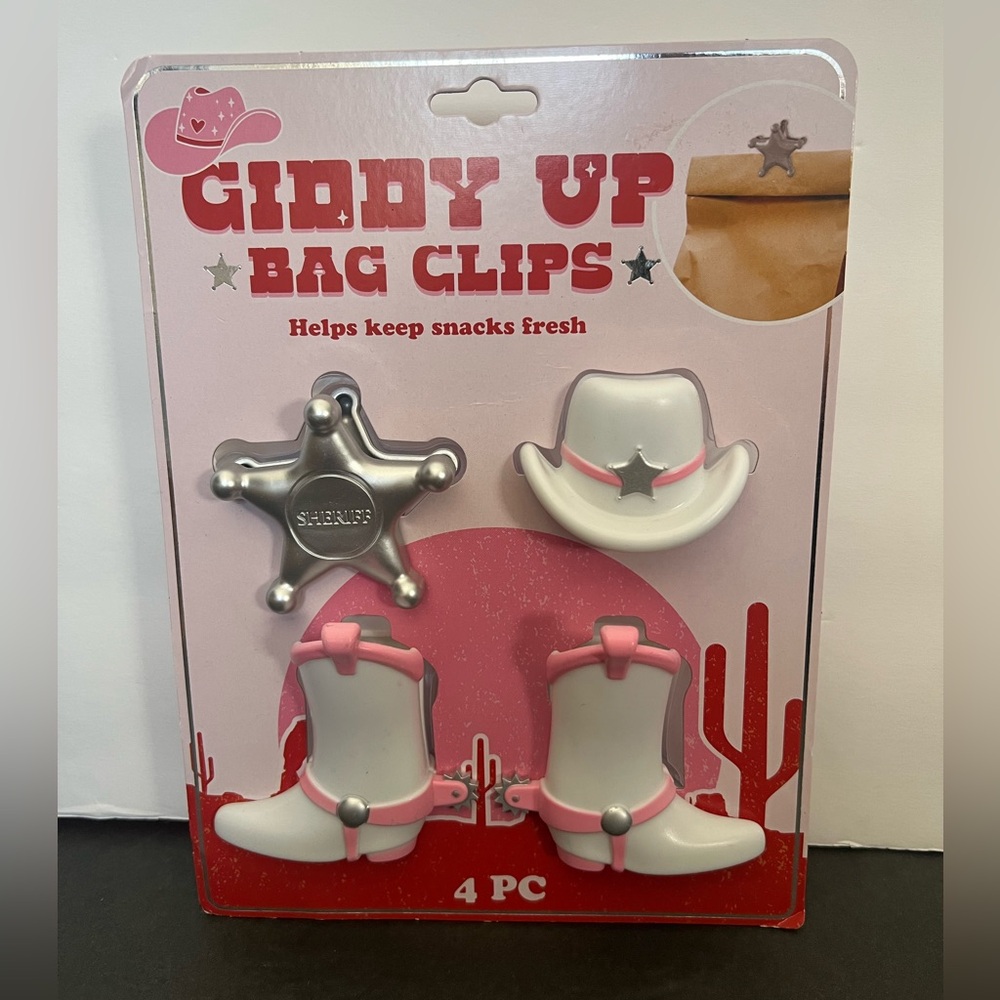 NWT Giddy Up Bag Clips, Set of 4